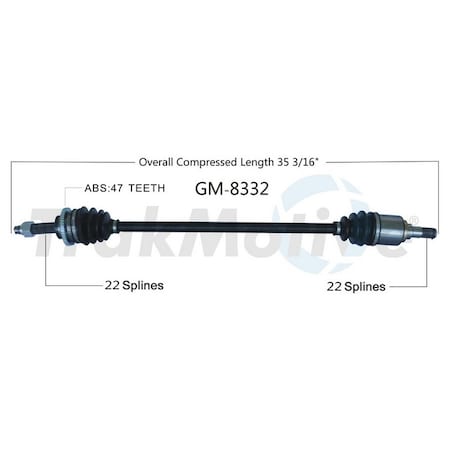 Surtrack Axle Cv Axle Shaft, Gm-8332 GM-8332